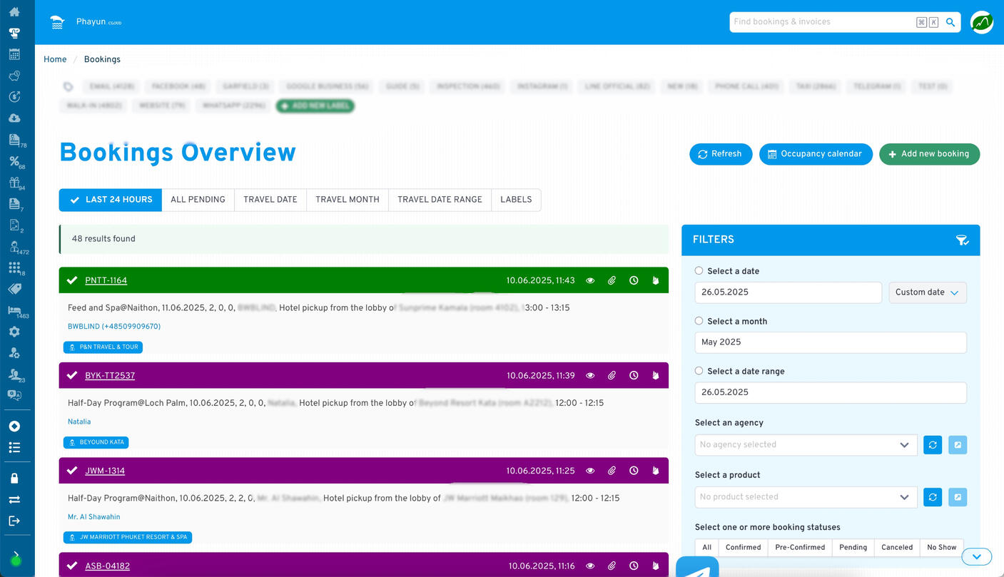 Bookings Overview