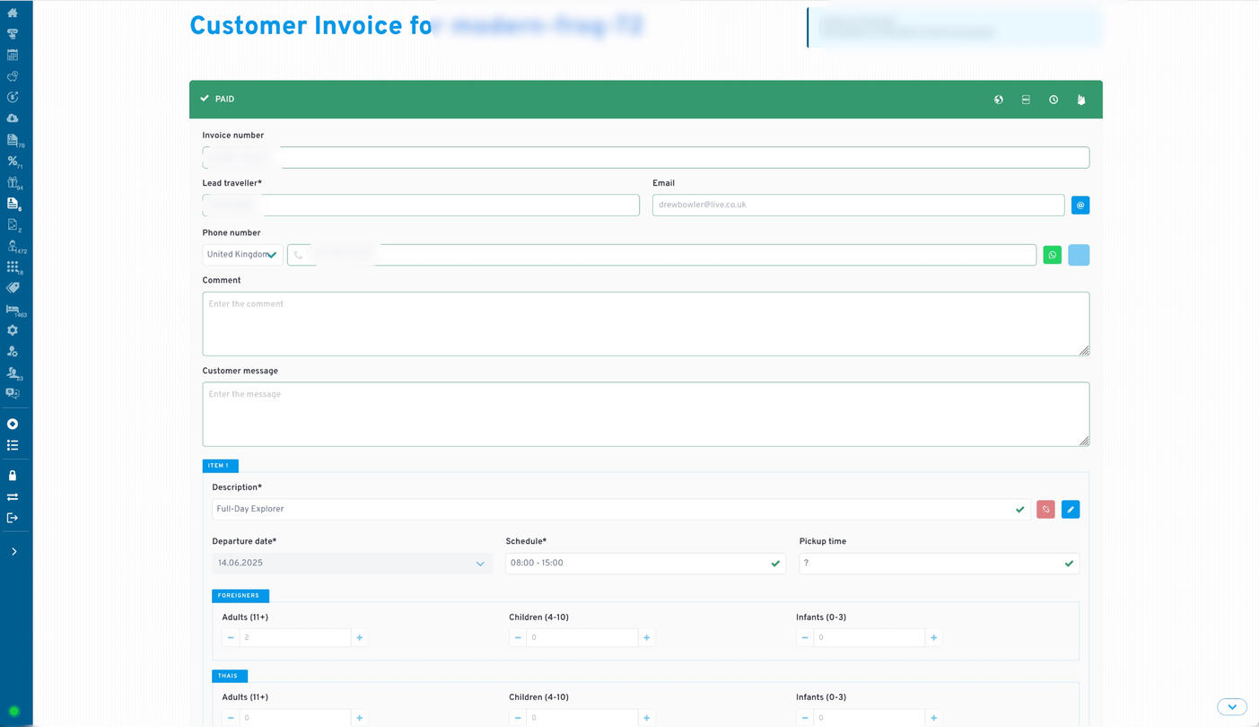 Customer Invoice Details